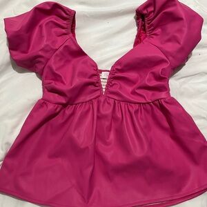 Chic Pink Puff Sleeve Top